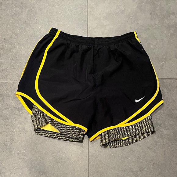 Nike Pants - Nike Athletic Shorts in Black and Yellow
